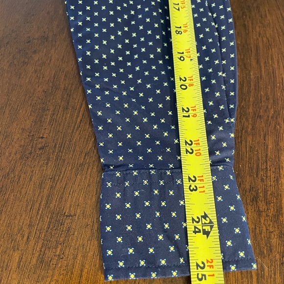Tommy Hilfiger Men’s Small Button-Down Shirt Navy Yellow Cotton Stretch EUC ✨ - Picture 13 of 15